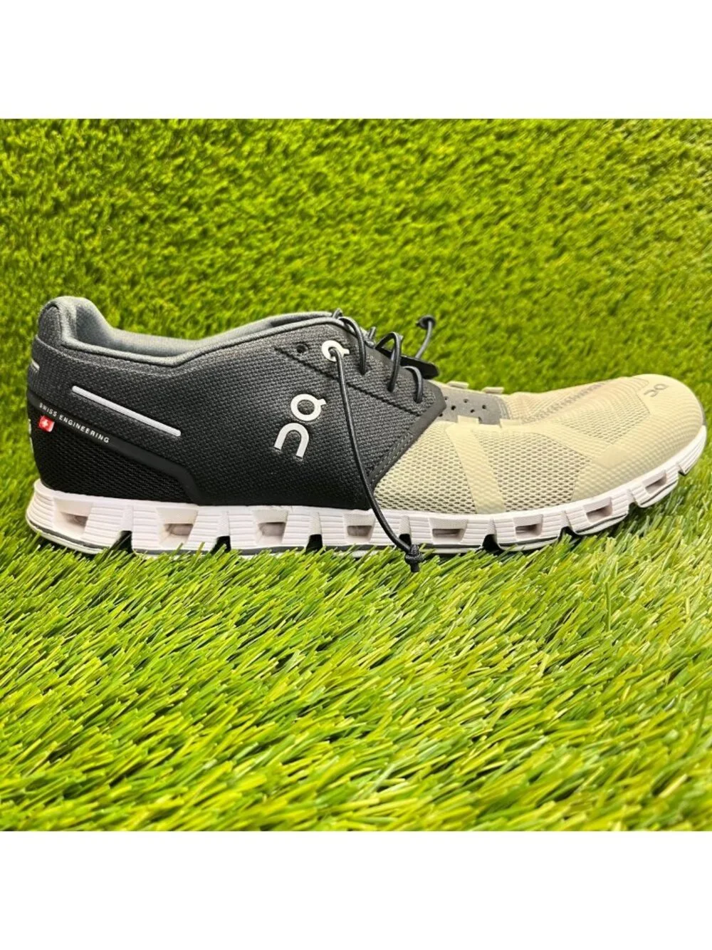 On Cloud 50/50 Mens Size 10 Green Black Athletic Running Walking Shoes Sneakers